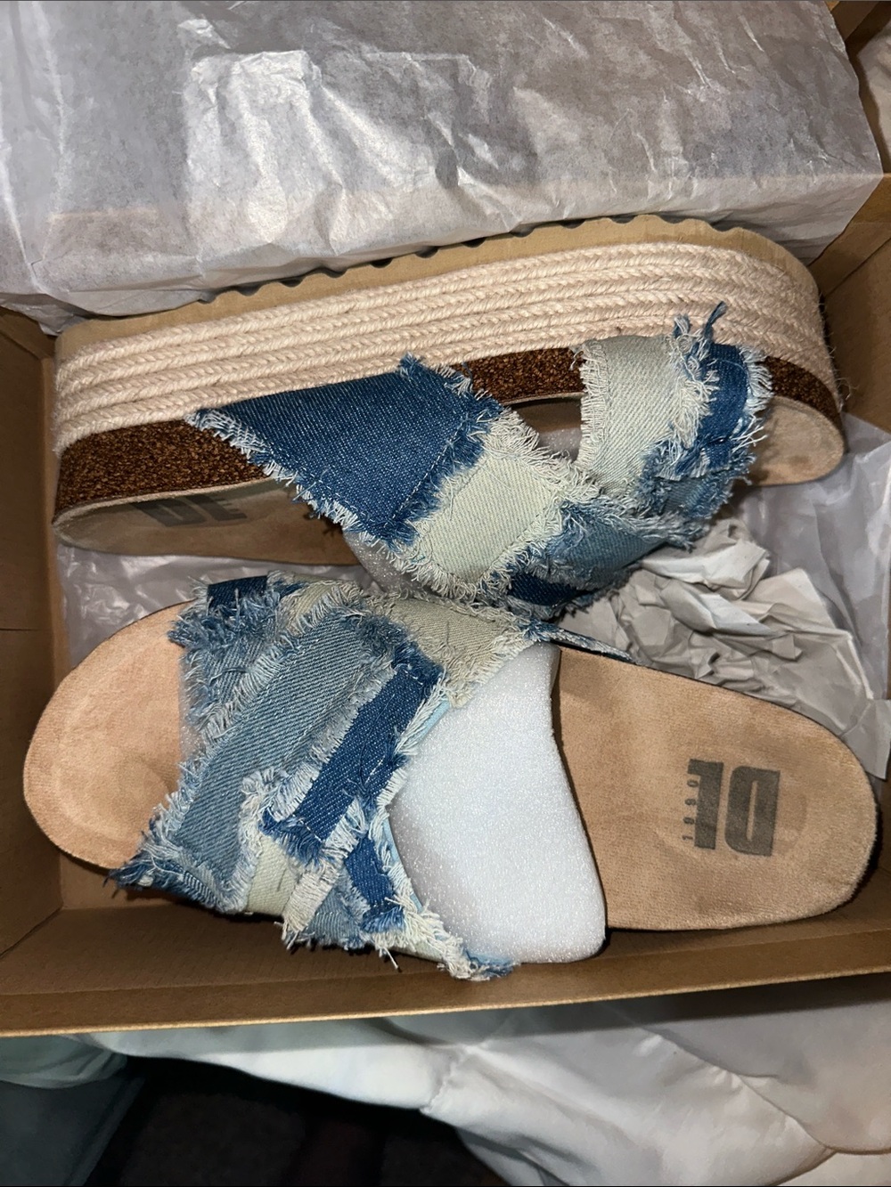 Dirty Laundry Denim Platform sandals